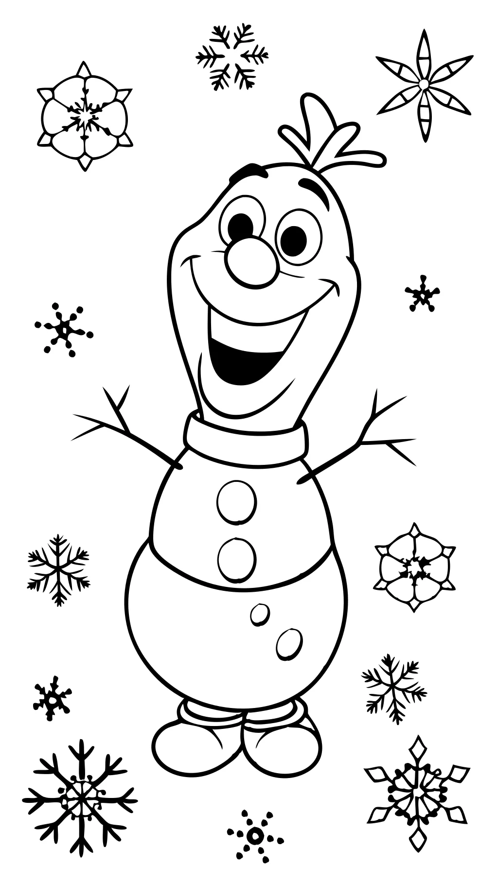 coloriage gelé olaf